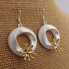 Load image into Gallery viewer, Silver &amp; Gold Tone Round Earrings
