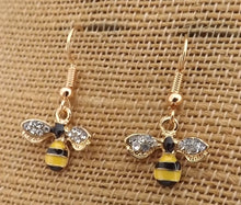 Load image into Gallery viewer, Small Bee or Bumble Bee Drop Earrings
