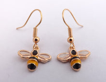 Load image into Gallery viewer, Small Bee Rose Gold Earrings
