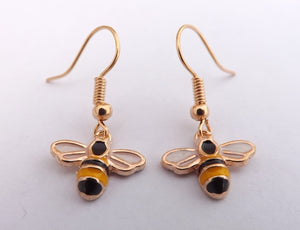 Small Bee Rose Gold Earrings