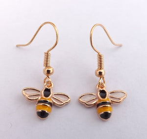 Small Bee Rose Gold Earrings