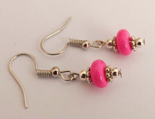 Load image into Gallery viewer, Small Opaque Bright Pink Bead Earrings
