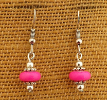 Load image into Gallery viewer, Small Opaque Bright Pink Bead Earrings
