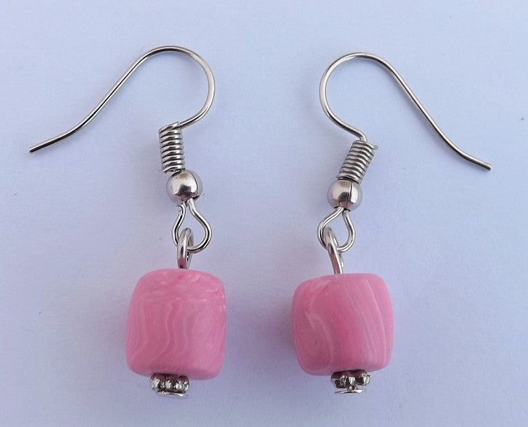 Soft Pink Kathryn Design Bead Drop Earrings