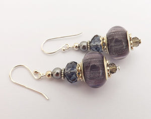 Sparkly Grey Acrylic Bead Earrings