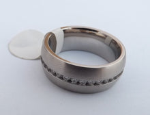 Load image into Gallery viewer, Stainless Steel &amp; Diamantes Ring (size 8)
