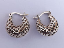 Load image into Gallery viewer, Sterling Silver 3D Hoop Earrings
