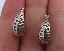 Load image into Gallery viewer, Sterling Silver 3D Hoop Earrings
