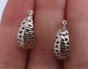 Sterling Silver 3D Hoop Earrings