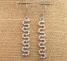 Load image into Gallery viewer, Sterling Silver Squiggle Drop Earrings
