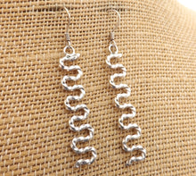 Load image into Gallery viewer, Sterling Silver Squiggle Drop Earrings
