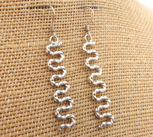 Sterling Silver Squiggle Drop Earrings