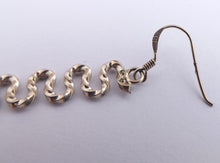 Load image into Gallery viewer, Sterling Silver Squiggle Drop Earrings
