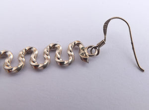 Sterling Silver Squiggle Drop Earrings