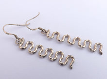 Load image into Gallery viewer, Sterling Silver Squiggle Drop Earrings
