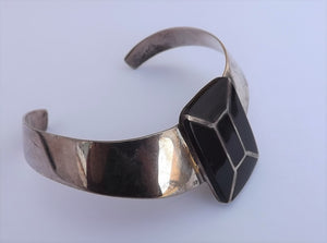 Sterling Silver & Black Onyx Cuff Bracelet