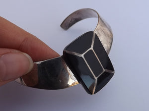 Sterling Silver & Black Onyx Cuff Bracelet