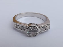 Load image into Gallery viewer, Sterling Silver &amp; Faux Diamonds Ring (size 9)
