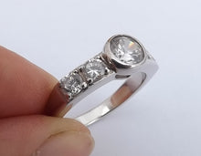 Load image into Gallery viewer, Sterling Silver &amp; Faux Diamonds Ring (size 9)
