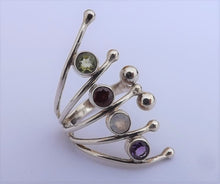 Load image into Gallery viewer, Sterling Silver &amp; Gem Art Ring
