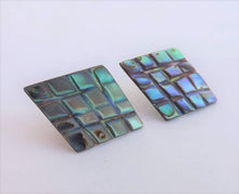 Load image into Gallery viewer, Vintage Checkered Paua Stud Earrings
