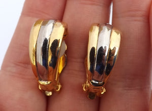 Vintage Gold & Silver Tone Clip On Earrings