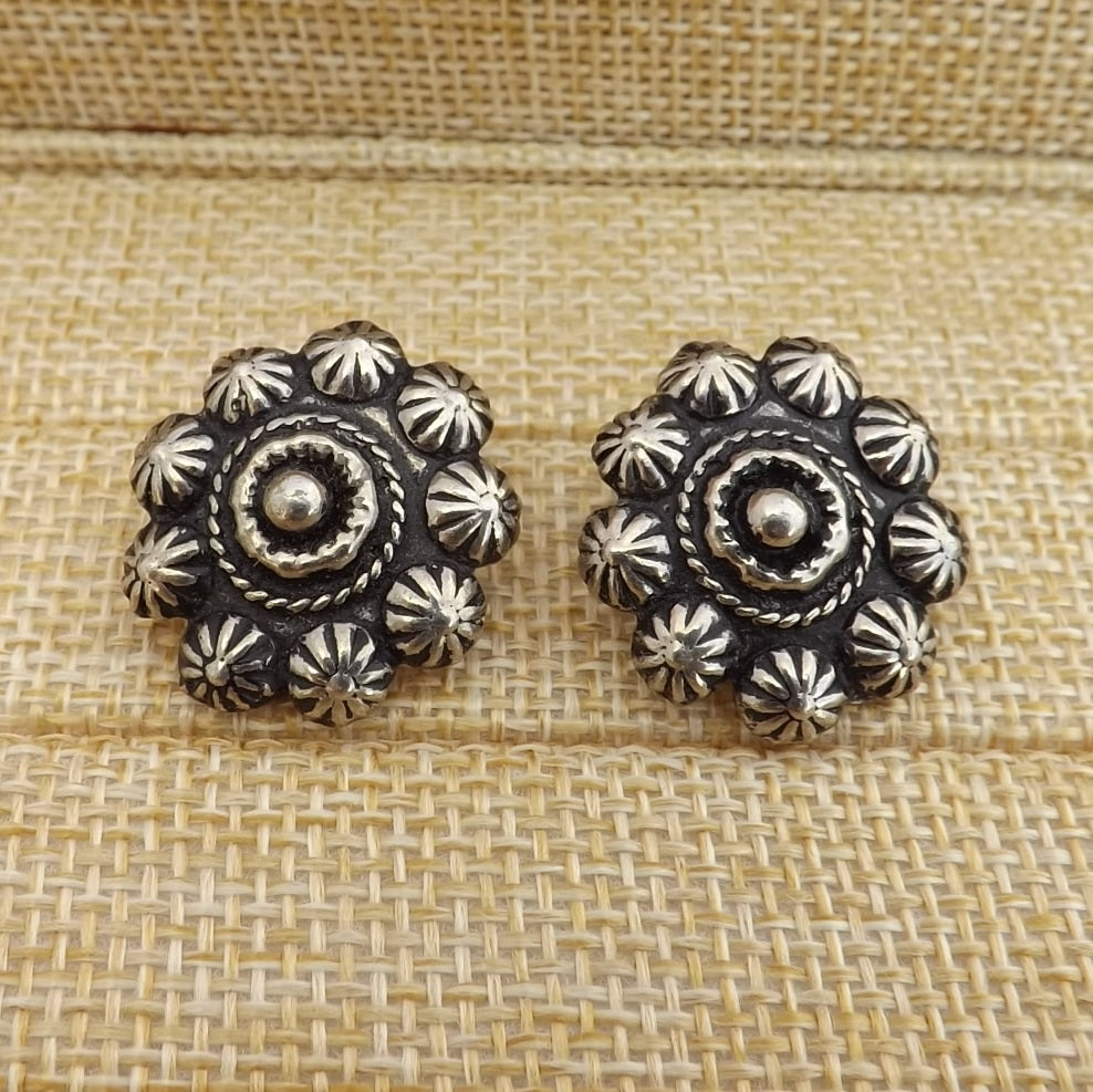 Vintage Silver Tone Clip On Earrings