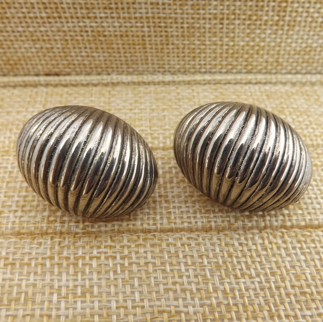 Vintage Silver Tone Clip on Earrings