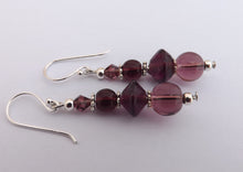 Load image into Gallery viewer, Warm Purple Glass Bead Earrings
