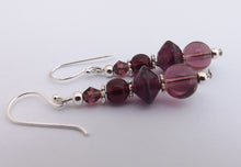 Load image into Gallery viewer, Warm Purple Glass Bead Earrings
