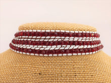 Load image into Gallery viewer, White Cord &amp; Red Bead Long Strand Bracelet
