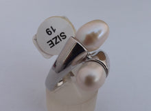 Load image into Gallery viewer, Copy of White Freshwater Pearl &amp; Silver Tone Ring (size 9)
