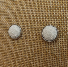 Load image into Gallery viewer, White Glittery Stud Earrings
