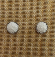 Load image into Gallery viewer, White Glittery Stud Earrings
