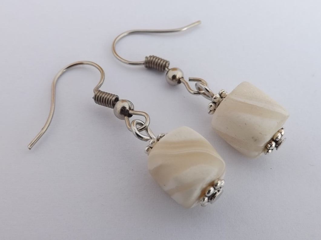 White Kathryn Design Bead Drop Earrings