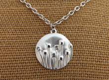 Load image into Gallery viewer, White Silver Tone Round Pohutukawa Pendant Necklace
