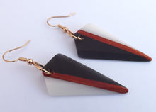 Load image into Gallery viewer, Wood, Black &amp; White Acrylic Drop Earrings
