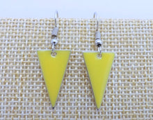 Load image into Gallery viewer, Yellow Enamel Style Drop Earrings
