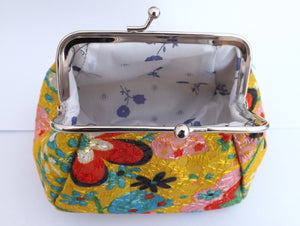 Floral Print Wide Vintage Style Coin Purse (four options)