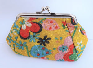 Floral Print Wide Vintage Style Coin Purse (four options)
