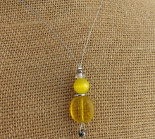 Load image into Gallery viewer, Yellow Glass Bead Handmade Pendant Necklace
