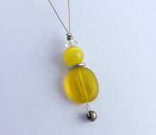 Load image into Gallery viewer, Yellow Glass Bead Handmade Pendant Necklace
