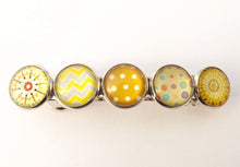 Load image into Gallery viewer, Yellow Mix Silver Tone Dome Barrette Hairclip
