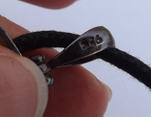 Load image into Gallery viewer, Yellow Mother of Pearl &amp; Silver Tone Pendant on Black Cord
