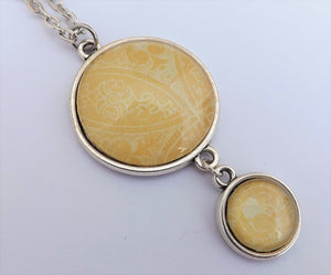 Yellow Patterned Double Dome Pendant