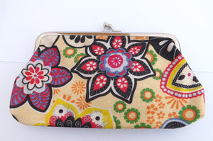 Wide Floral Vintage Style Coin Purse
