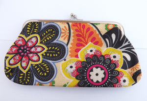 Wide Floral Vintage Style Coin Purse