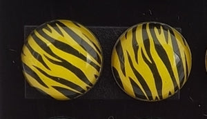 Zebra Print Dome Stud Earrings