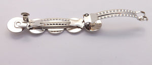 Yellow Mix Silver Tone Dome Barrette Hairclip